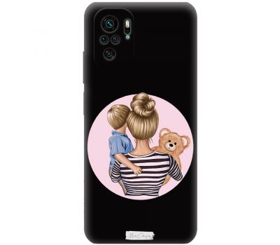 Чохол для Xiaomi Redmi Note 10 / 10s Mixcase чорний з мікрофіброю мама з дитиною