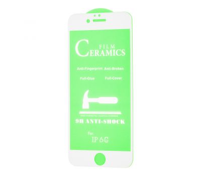 Захисне скло для iPhone 6 ceramics anti-shock біле