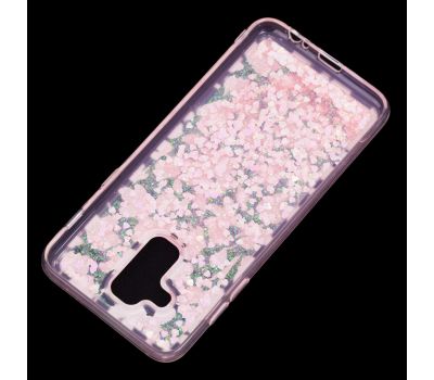 Чохол для Samsung Galaxy A6+ 2018 (A605) вода рожевий "рожеві квіти" 2536064