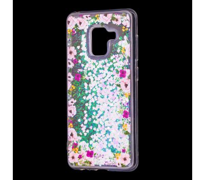 Чохол для Samsung Galaxy A8 2018 (A530) вода світло-рожевий "квіти"