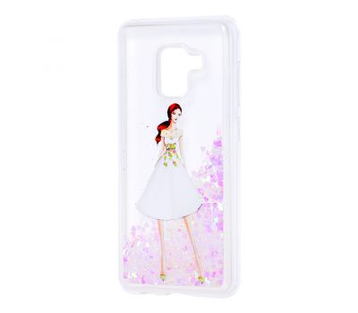 Чохол для Samsung Galaxy A8 2018 (A530) вода світло-рожевий "дівчина в білій сукні"