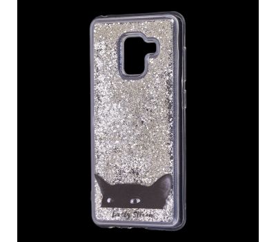 Чохол для Samsung Galaxy A8 2018 (A530) вода срібляста "чорний кіт"