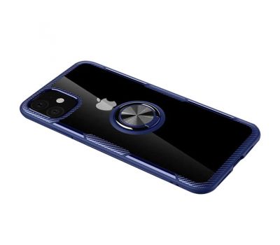 Чохол для iPhone 11 Deen CrystalRing із кільцем синій