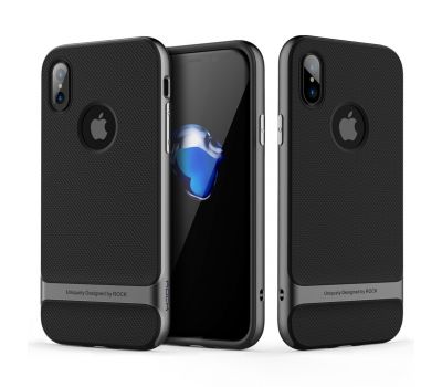 Чохол Rock Royce для iPhone X / Xs logo чорно-сірий