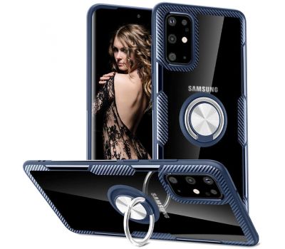 Чохол для Samsung Galaxy S20+ (G985) Deen CrystalRing з кільцем темно-синій