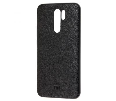 Чохол для Xiaomi Redmi 9 Leather cover чорний