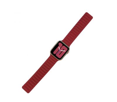 Ремінець для Apple Watch 42/44mm Leather Link червоний 2578731