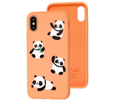 Чохол для iPhone X / Xs Wave Fancy panda / peach