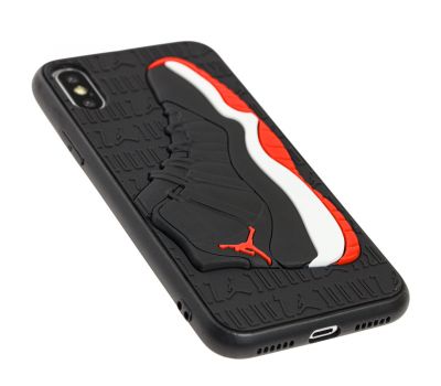 Чохол для iPhone X / Xs Sneakers Brand jordan чорний / червоний 2581940