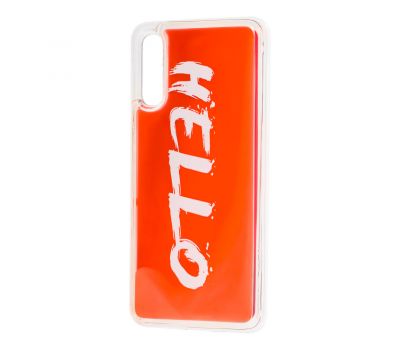 Чохол для Samsung Galaxy A7 2018 (A750) "рідкий пісок" Hello оранжевий
