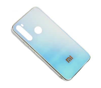 Чохол для Xiaomi Redmi Note 8 Rainbow glass з лого блакитним 2592957