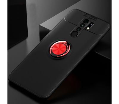 Чохол для Xiaomi Redmi 9 Deen ColorRing з кільцем чорний/червоний 2595650