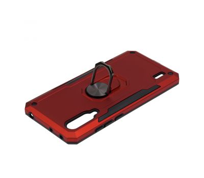 Чохол для Xiaomi Mi CC9 / Mi 9 Lite Honor Hard Defence з кільцем червоний 2599179