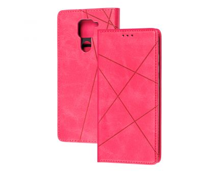 Чохол книжка Business Leather для Xiaomi Redmi Note 9 малиновий