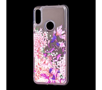 Чохол для Huawei Y6 2019 вода рожевий "рожево-фіолетові квіти"