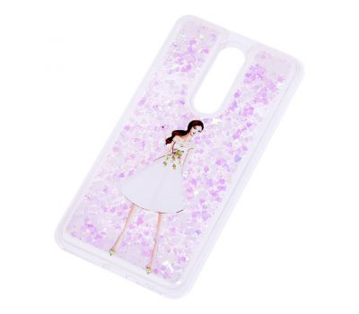 Чохол для Meizu M8 Note Блискучі вода світло-рожевий "дівчина в білій сукні" 262103