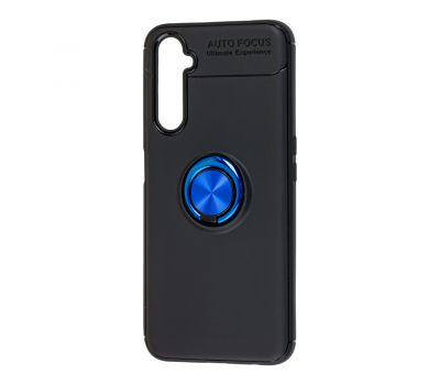 Чохол для Realme 6 Pro Deen ColorRing із кільцем чорний/синій 2625755