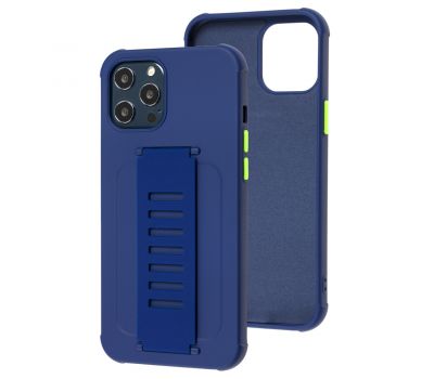 Чохол для iPhone 12 Pro Max Bracket flap синій