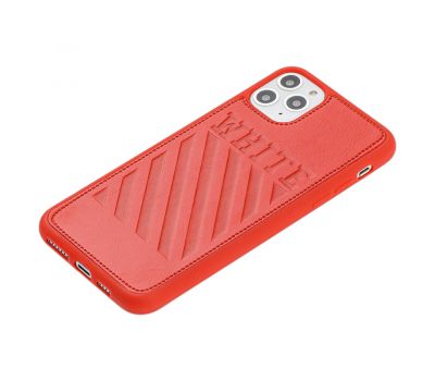 Чохол для iPhone 11 Pro Max off-white leather червоний 2630306