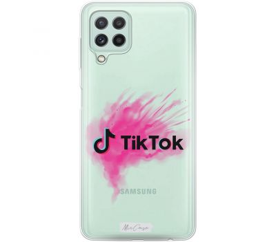 Чохол для Samsung Galaxy A22 (A225) / M32 (M325) TikTok логотип на рожевому