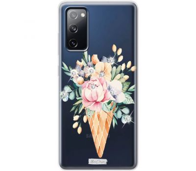 Чохол для Samsung Galaxy S20 FE (G780) MixCase зі стразами ріжок з квітами