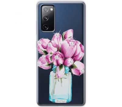 Чохол для Samsung Galaxy S20 FE (G780) MixCase зі стразами тюльпани у вазі