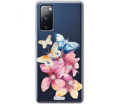 Чохол для Samsung Galaxy S20 FE (G780) MixCase зі стразами метелики квіти