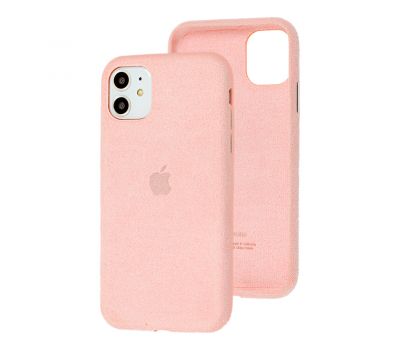 Чохол для iPhone 11 Alcantara 360 рожевий пісок