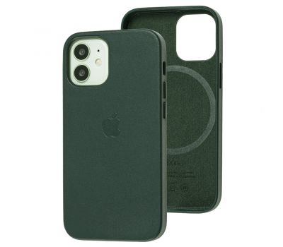 Чохол для iPhone 12 mini Leather with MagSafe pine green