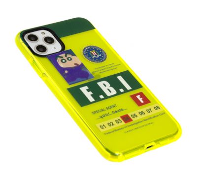 Чохол для iPhone 11 Pro Max Neon print FBI жовтий/зелений 2647213