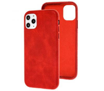 Чохол для iPhone 11 Pro Max Leather croco full red