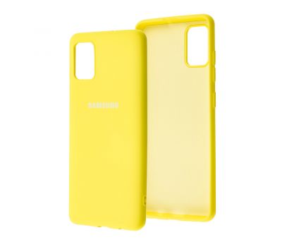 Чохол для Samsung Galaxy A51 (A515) Lime silicon з мікрофіброю жовтий (yellow)