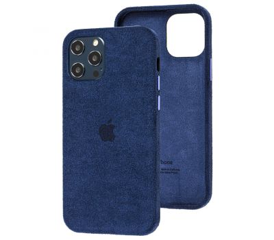 Чохол для iPhone 12 Pro Max Alcantara 360 темно-синій