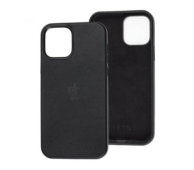 Чохол для iPhone 12 / 12 Pro Leather сase Full чорний
