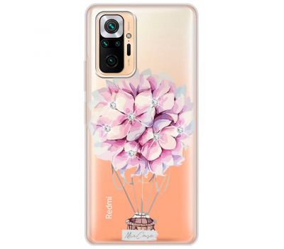 Чохол для Xiaomi Redmi Note 10 Pro MixCase зі стразами рожеві квіти