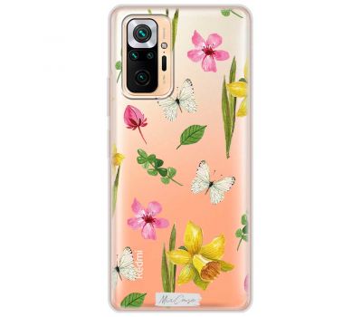 Чохол для Xiaomi Redmi Note 10 Pro MixCase квіти та білий метелик