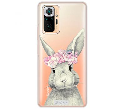Чохол для Xiaomi Redmi Note 10 Pro MixCase тварини кролик з квітами