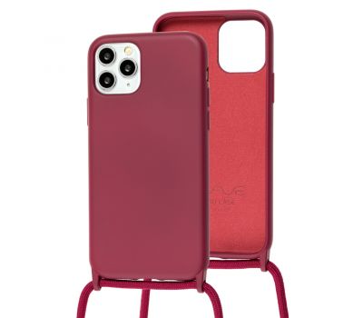 Чохол для iPhone 11 Pro Wave Lanyard без logo rose red