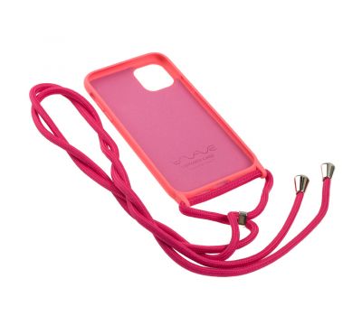 Чохол для iPhone 11 Pro Wave Lanyard with logo bright pink 2658221