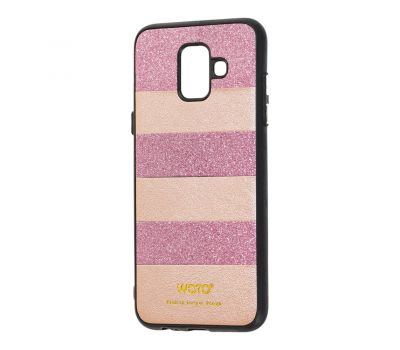 Чохол для Samsung Galaxy A6 2018 (A600) woto з блискітками рожевий