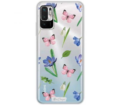 Чохол для Xiaomi Redmi Note 10 5G / Poco M3 Pro Mixcase квіти рожеві метелики