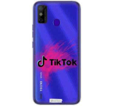 Чохол для Tecno Spark 6 Go TikTok лого на рожевому