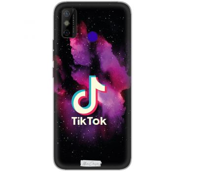 Чохол для Tecno Spark 6 Go TikTok лого кольоровий дим