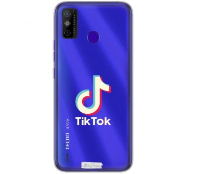 Чохол для Tecno Spark 6 Go TikTok лого веселка