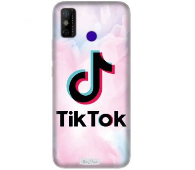 Чохол для Tecno Spark 6 Go TikTok чорне чорне на кольоровому