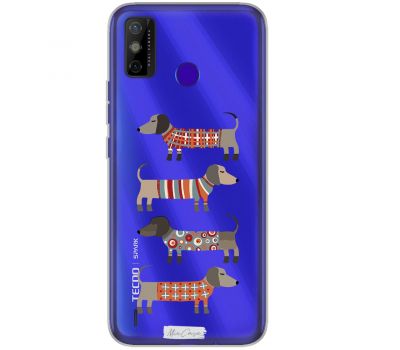 Чохол для Tecno Spark 6 Go MixCase собачки такса в жилетці