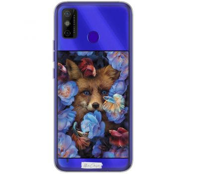 Чохол для Tecno Spark 6 Go MixCase тварина лисиця з квітами