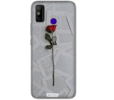 Чохол для Tecno Spark 6 Go Mixcase для закоханих троянд на сіро