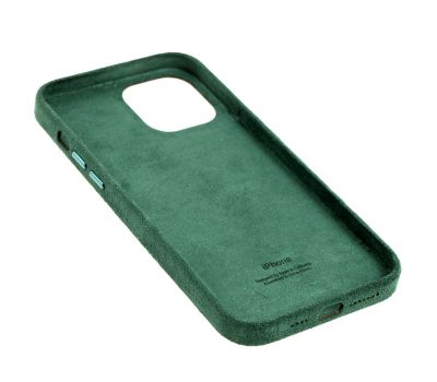 Чохол для iPhone 12 Pro Max Alcantara 360 темно-зелений 2667128