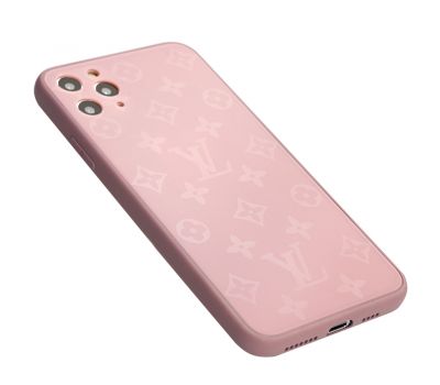 Чохол для iPhone 11 Pro Max glass LV рожевий 2667808
